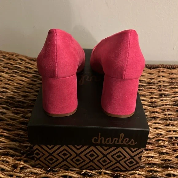 Charles David Pink suede block heels. Size 9 - Picture 3 of 6